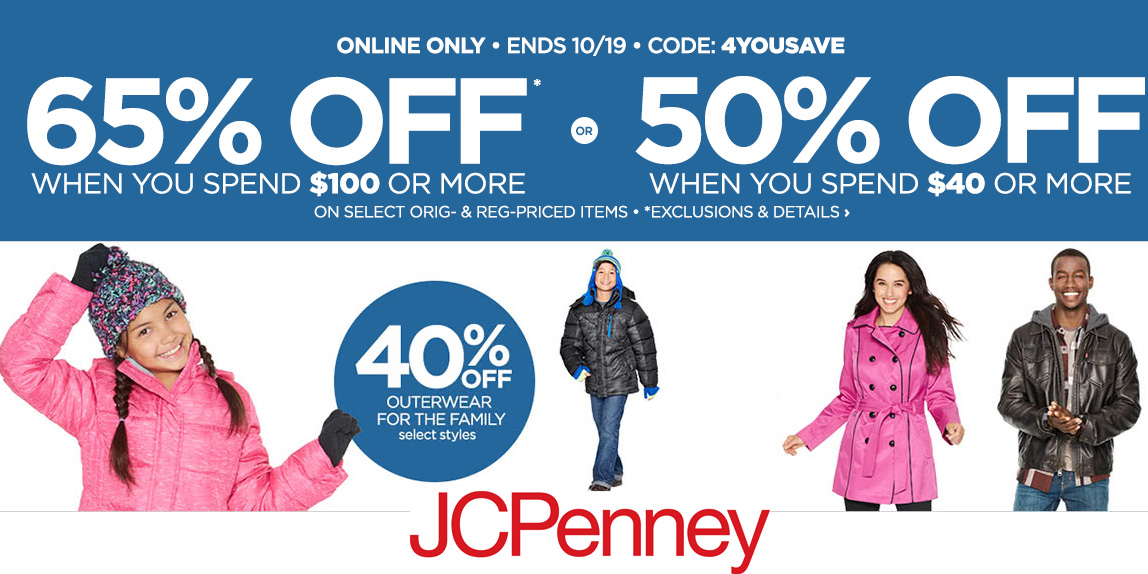 Save up to 60 off your order at JCPenney for a limited time only