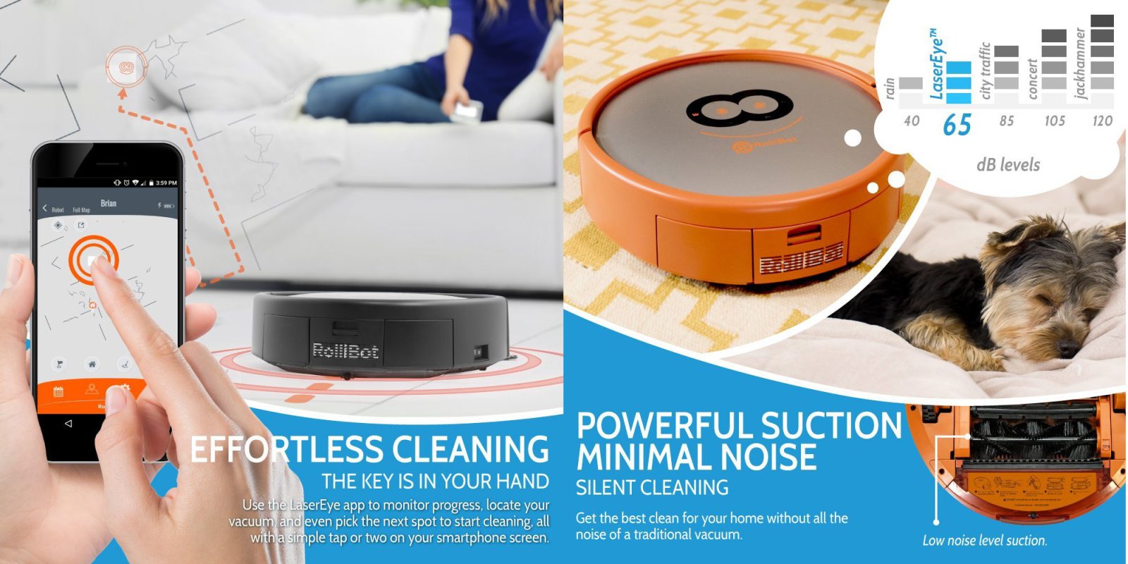 Grab the RolliBot 3D Laser Mapping Robot Vacuum for 100 off today