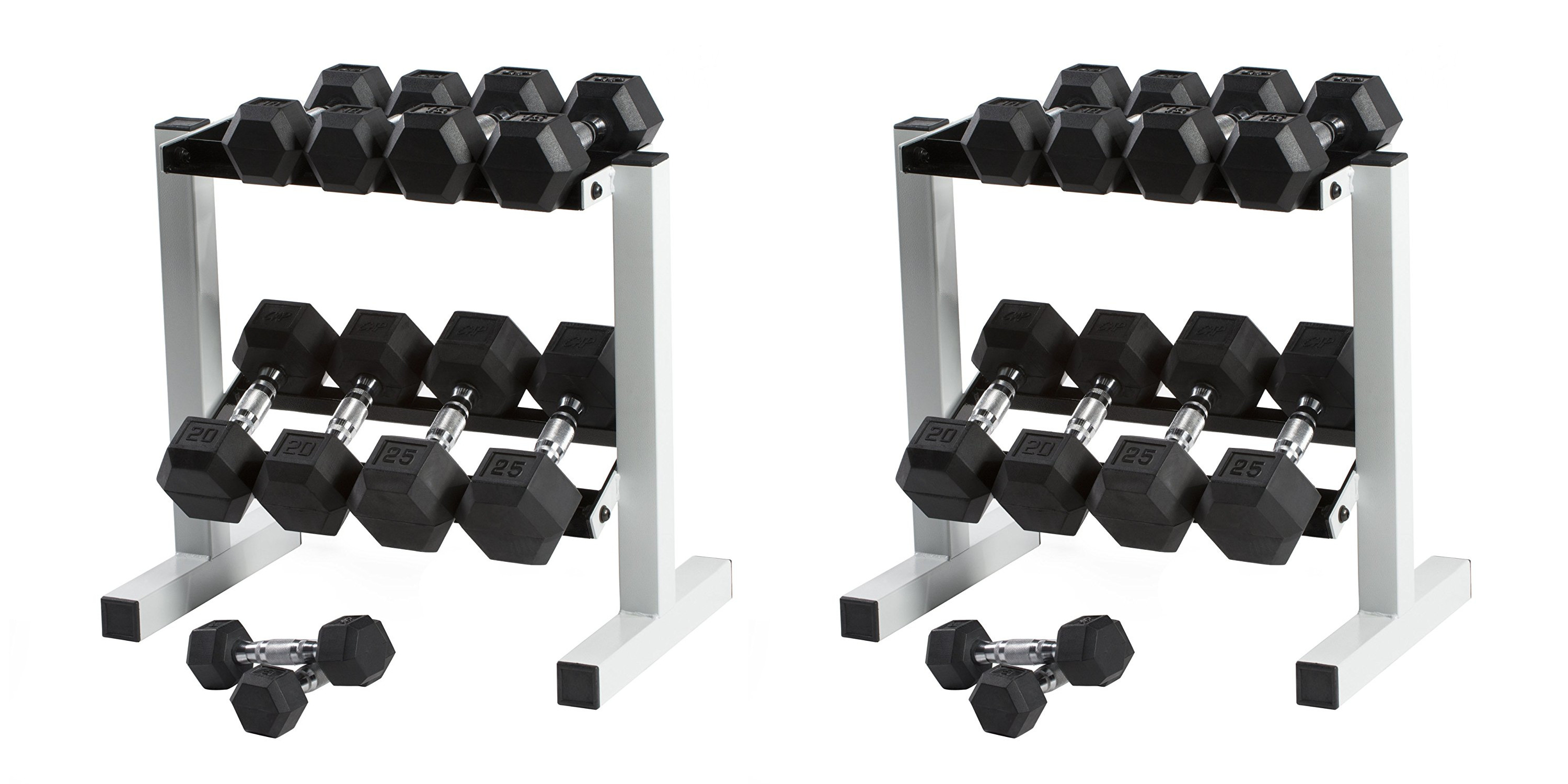 CAP Rubber Hex Dumbbell Weight Set + Rack for 150 shipped (Reg. up to