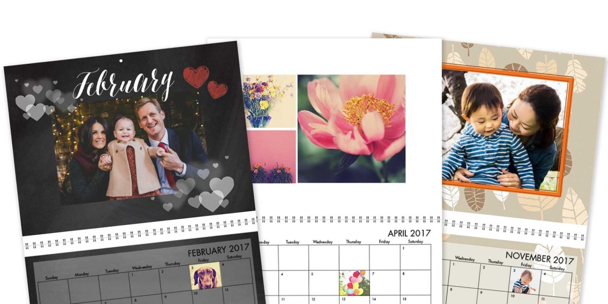 Get a 4x8-inch Custom Photo Calendar for $3 (Reg. $10), more