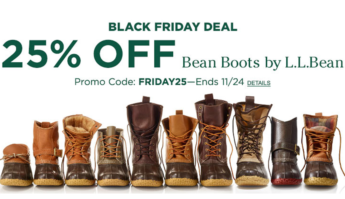 L.L Bean Black Friday Sale cuts 25 off bean boots + 20 off apparel