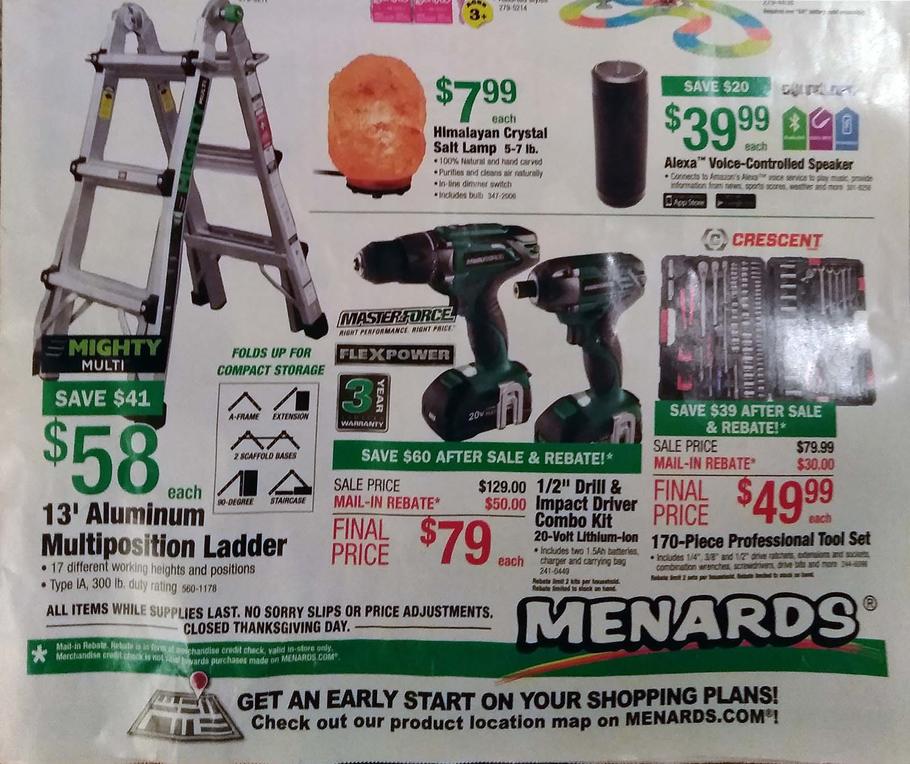 Menards Black Friday 2017 Ad Is Here With Deep Discounts On Tools Tech And More 9to5toys