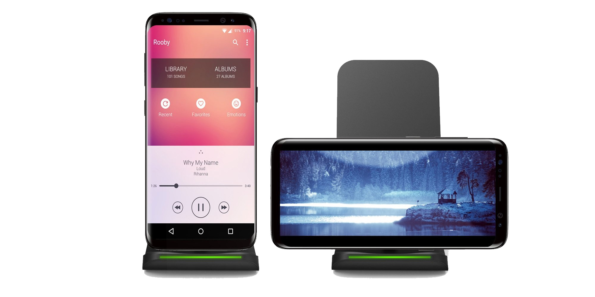 Wirelessly charge a Galaxy S8 or iPhone 8/Plus/X next to your bed for