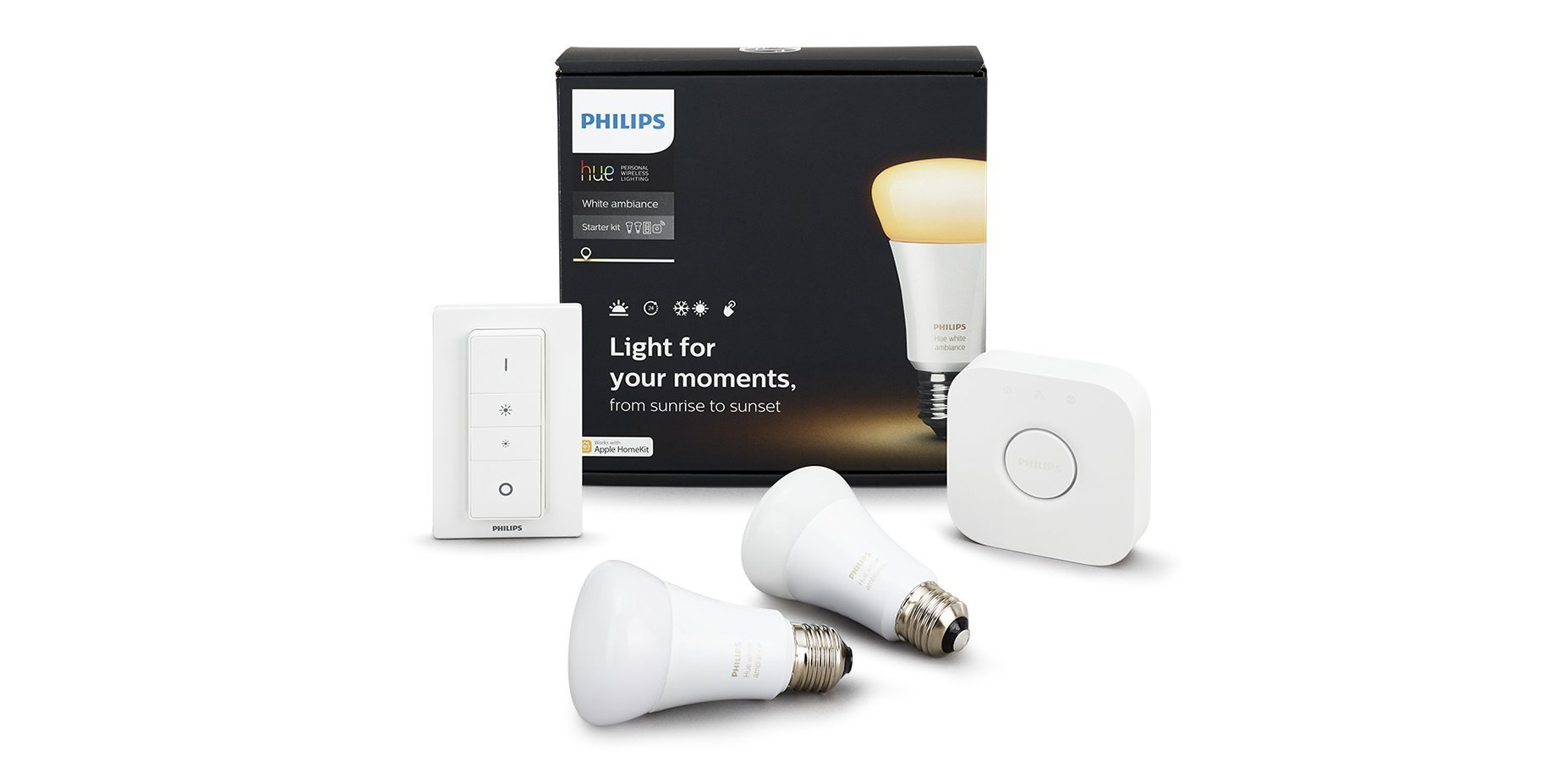 Philips Hue White Starter Kit w/ Dimmer + HomeKit Hub now 80 (Reg