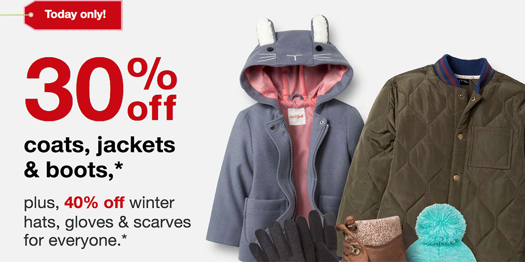 Target is taking 30 off winter apparel jackets, boots, coats + 40 off
