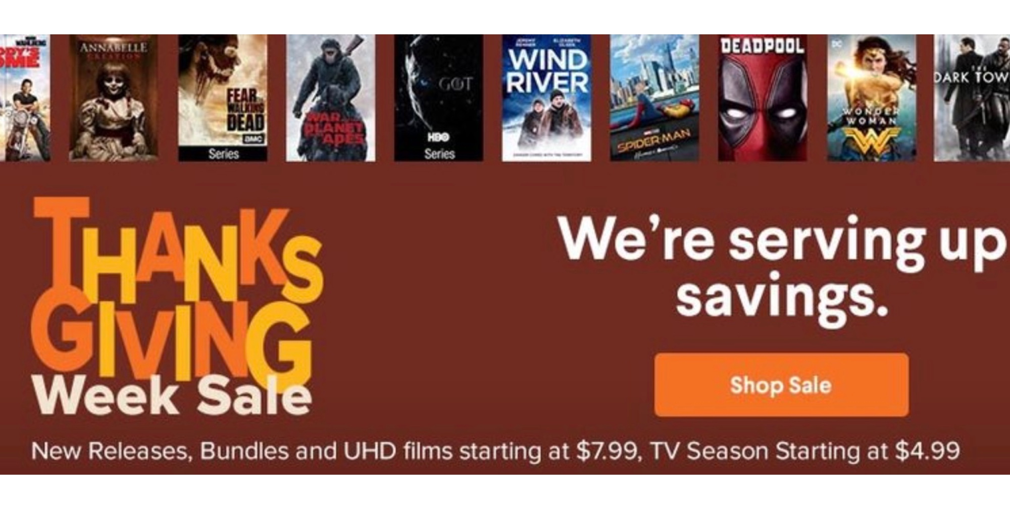 Vudu's Thanksgiving Week Sale New release movies as low as 6 to rent 9to5Toys