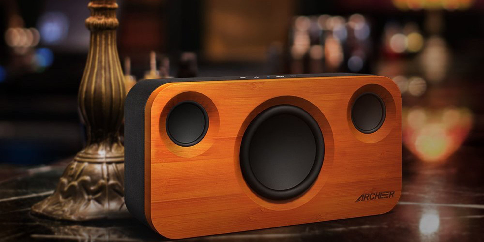 Archeer 25W 2.1Ch. Bamboo Wood Bluetooth Speaker for 30 shipped (Reg