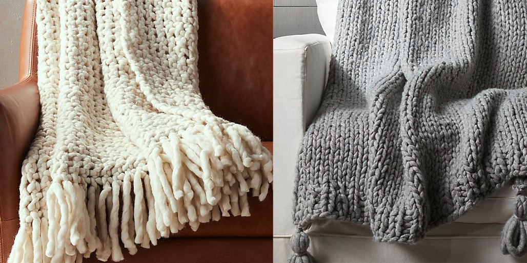 Crate and barrel chunky knit online throw