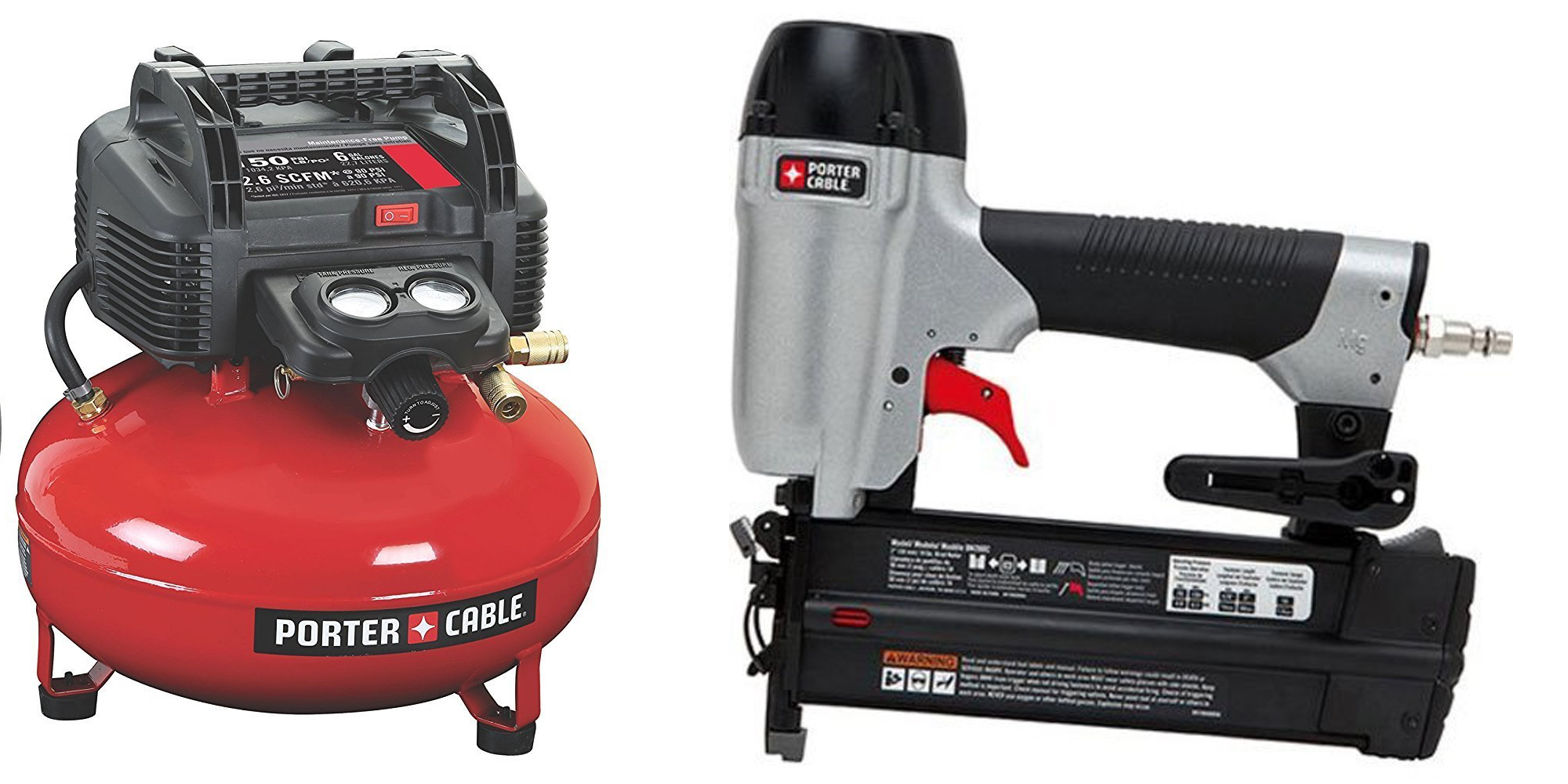 Complete your garage setup with the PORTERCABLE Compressor and Brad