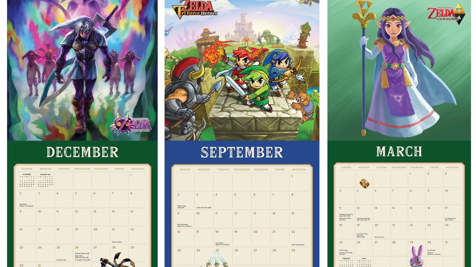 Nintendo s Legend of Zelda 2018 wall calendar drops to $7 (Reg $15