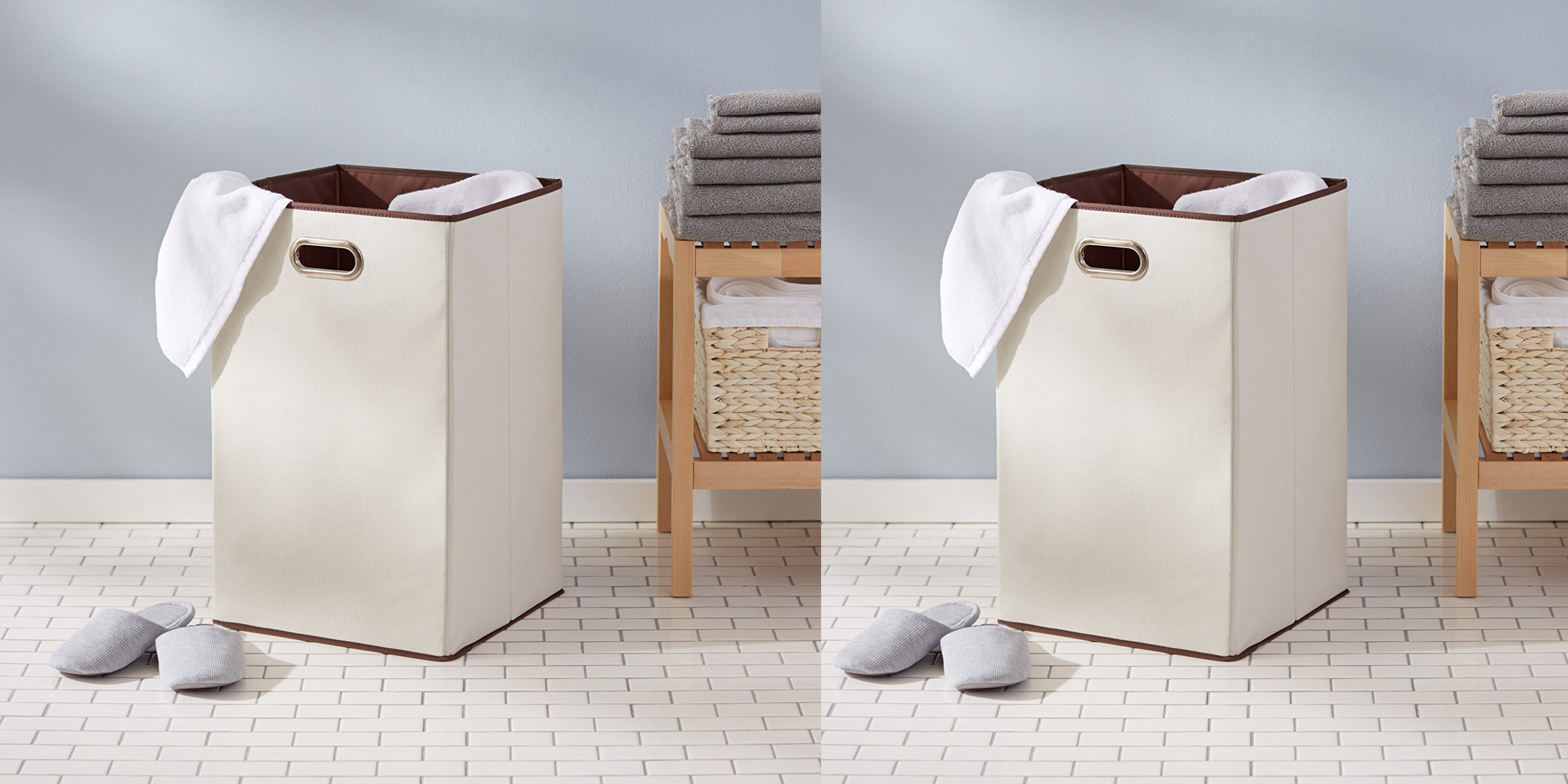 Bring a new AmazonBasics Foldable Laundry Hamper home for 9 Prime shipped