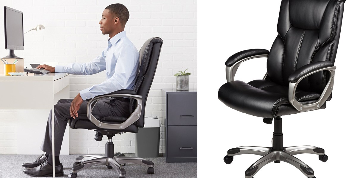 Upgrade to an AmazonBasics highbacked executive office chair for 81.
