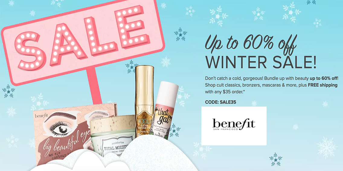 Benefit Cosmetics Winter Sale offers up to 60% off makeup palettes 