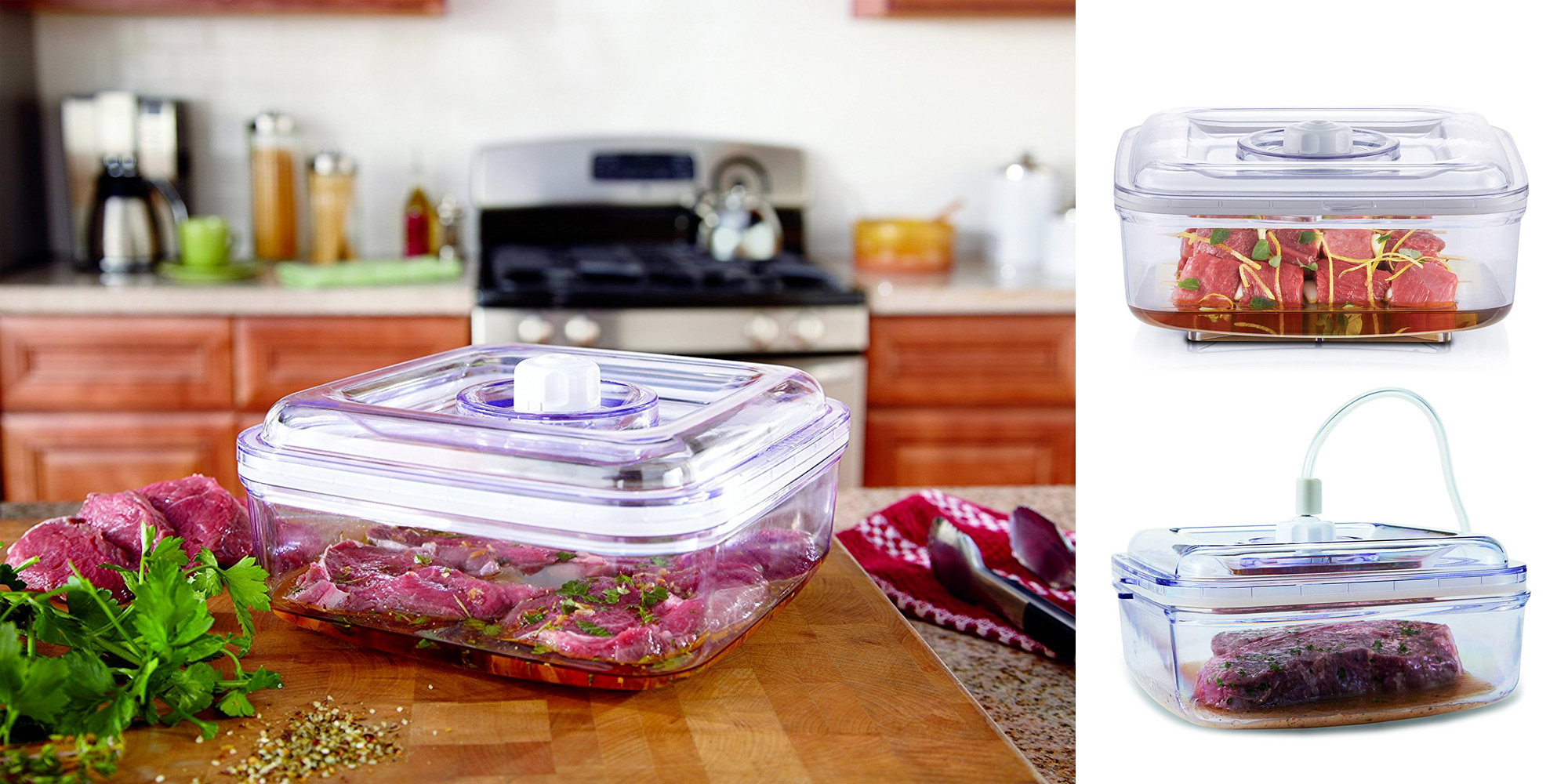 Marinate your steak w/ the FoodSaver Quick Marinator for 11 Prime