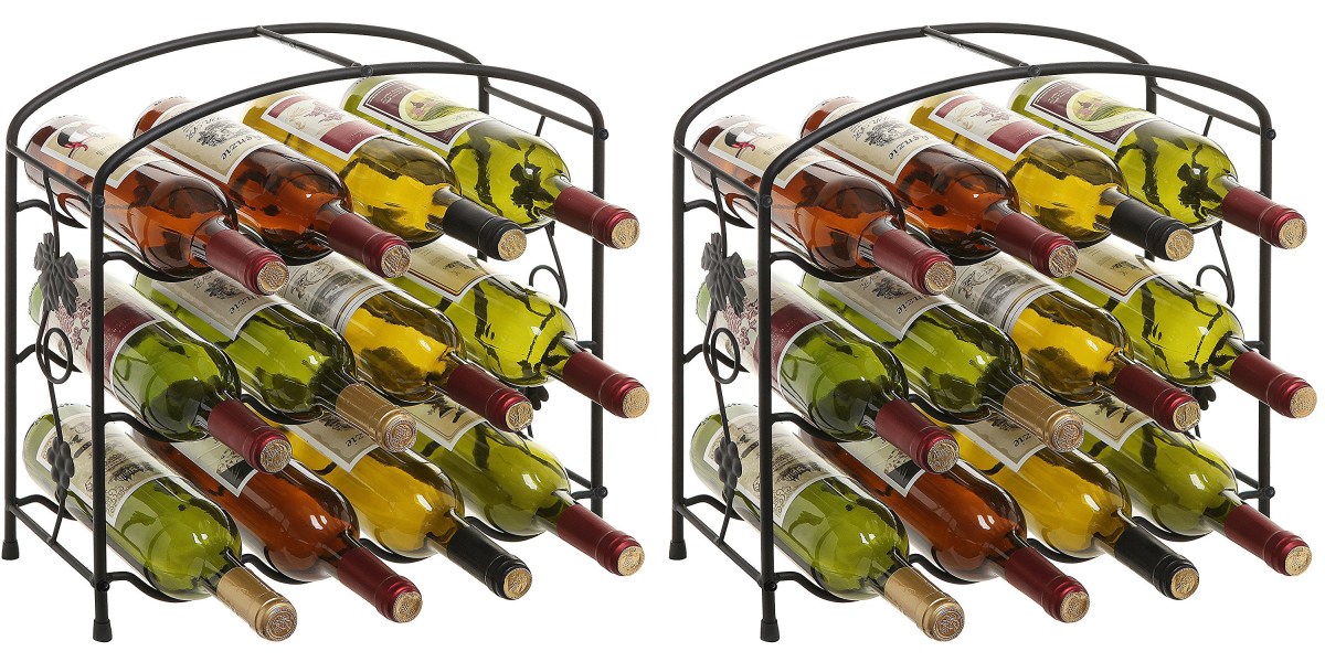 This freestanding 12Bottle Metal Wine Rack is down to under 24 Prime
