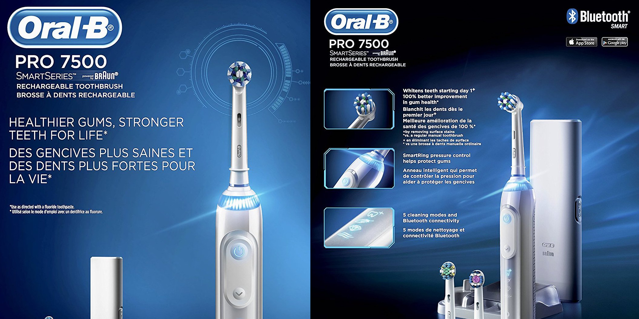 OralB Pro 7500 Bluetooth Electric Toothbrush for iOS/Android 100