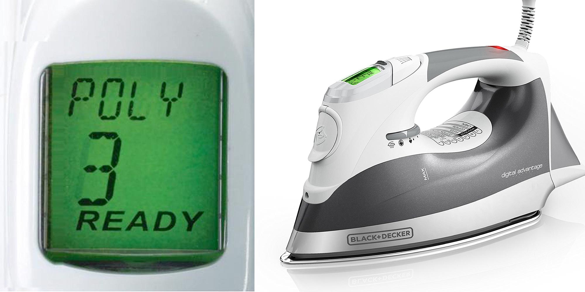 BLACK+DECKER's Digital Advantage Steam Iron has an LCD screen 30 (Reg