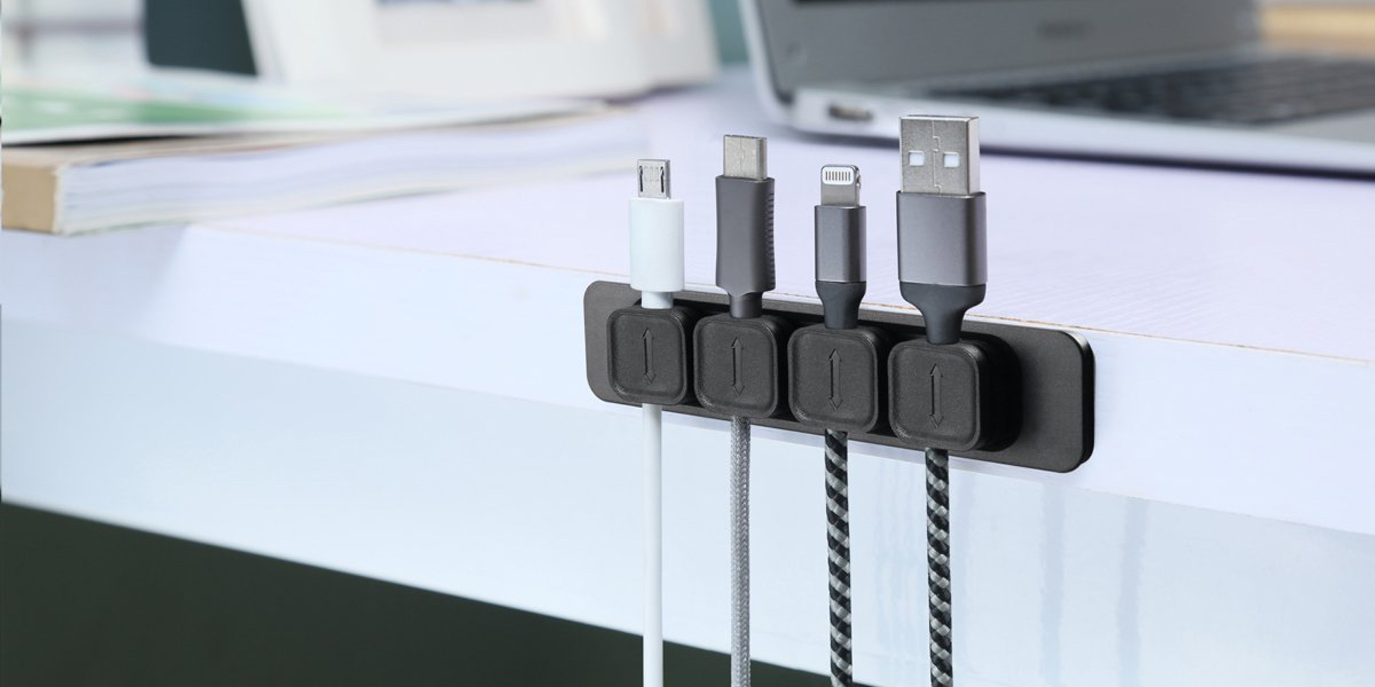 Tidy up your desk's cord management w/ this cable mount for