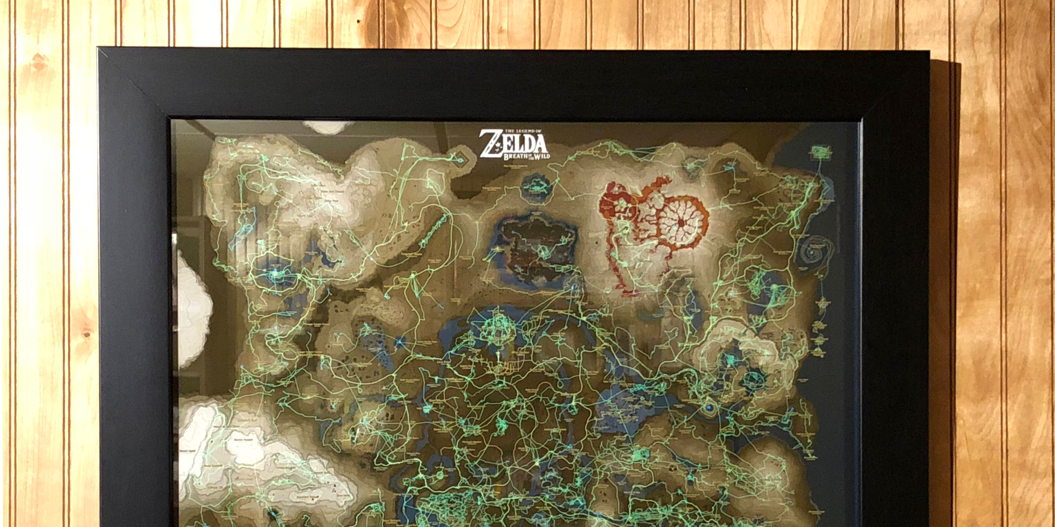 Zelda Breath Of The Wild Player Immortalizes Hero S Path With In Game Map Wall Art 9to5toys