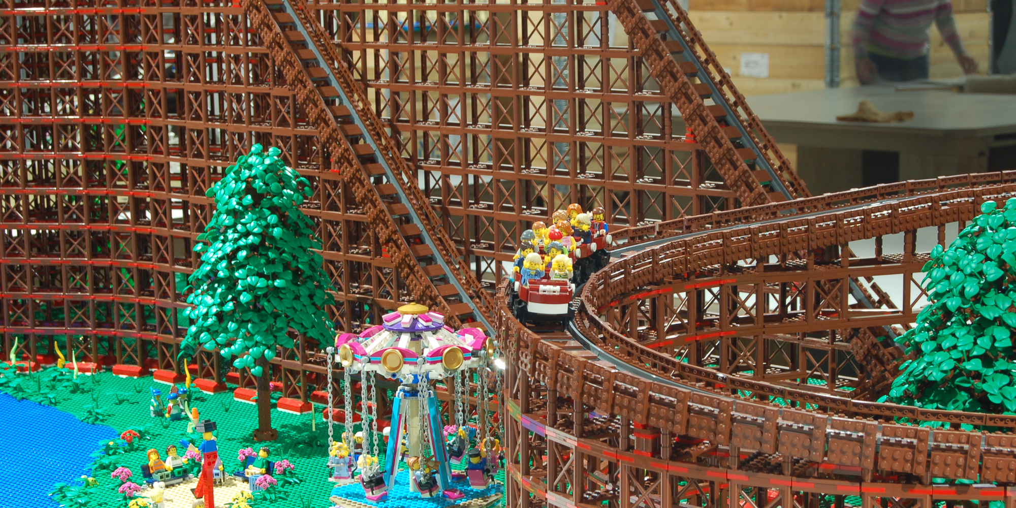 This amazing wooden roller coaster build is every Lego fan's