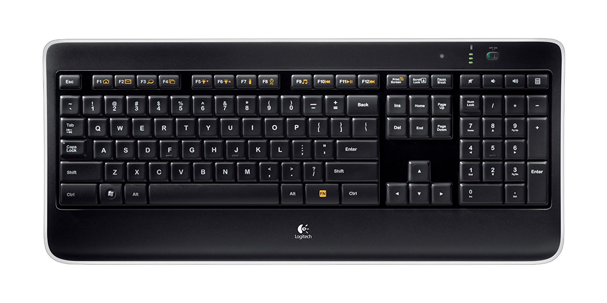 Logitech's K800 wireless keyboard features illuminated keys 35