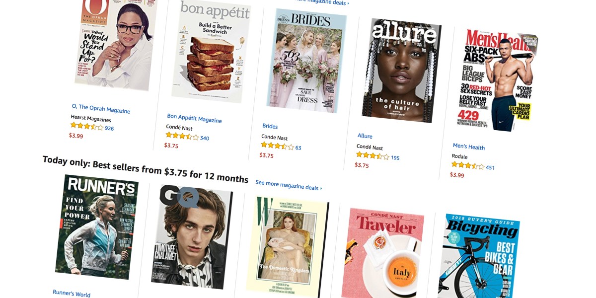 Amazon has a number of digital + print magazine subscriptions on sale from 2