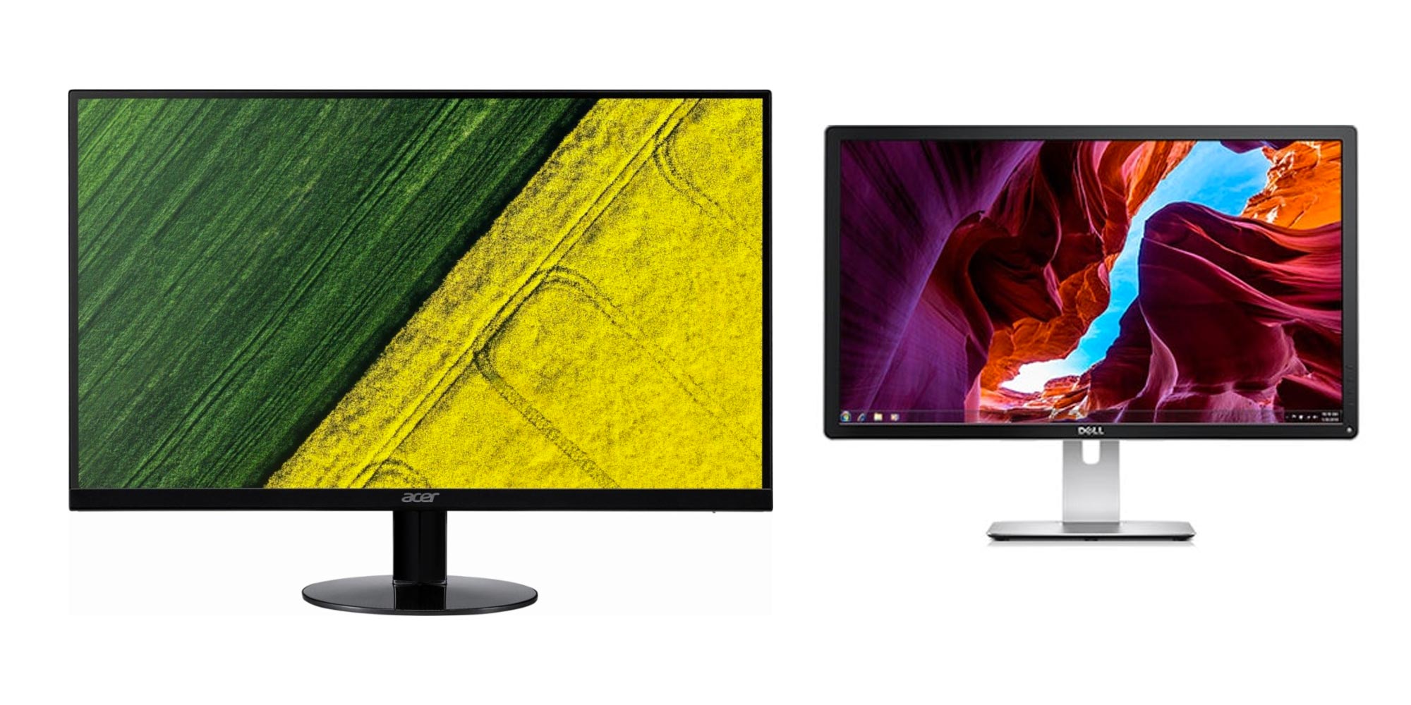 Add these monitors to your setup Acer 23inch FHD 100, Dell 27inch