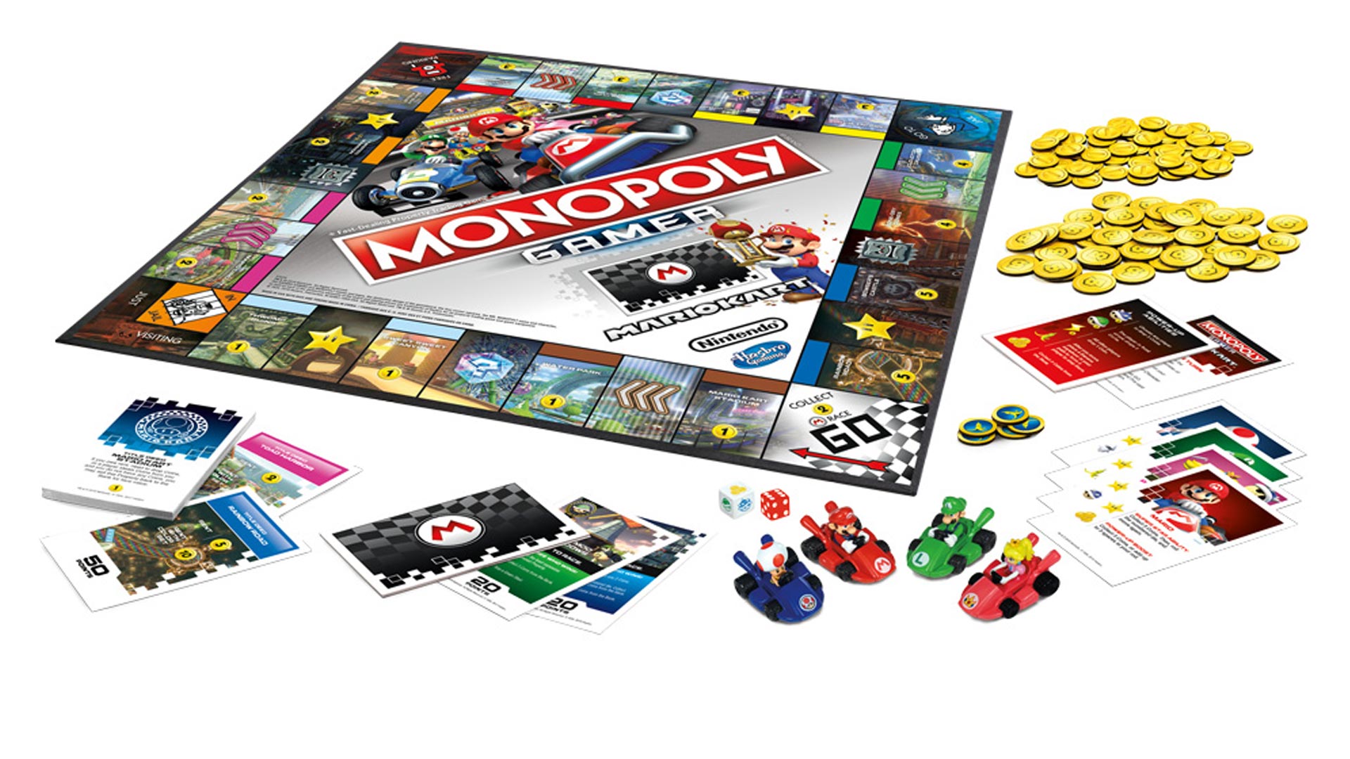 Monopoly Brutaal Rijke man Race around the track w/ Mario, Luigi, and friends in Monopoly Gamer: Mario  Kart