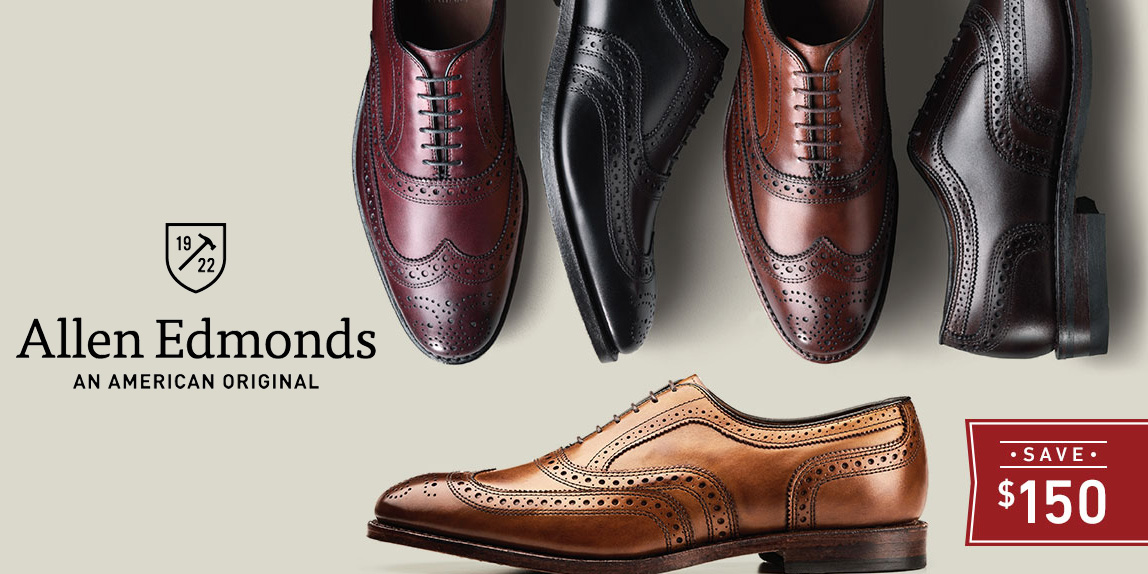 Allen Edmonds Anniversary Sale: save up to $175 shoes, socks, shirts & more