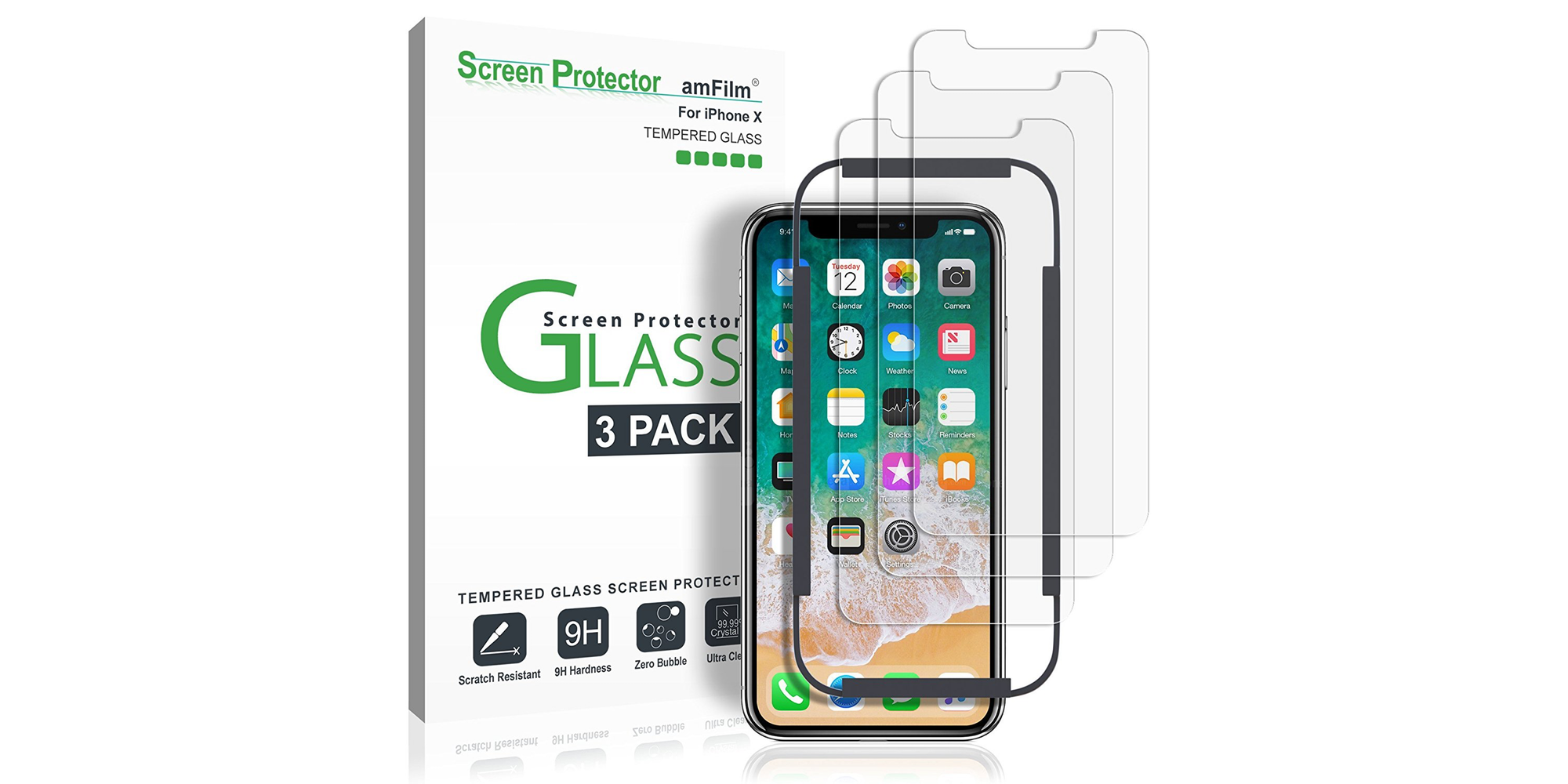 Help keep your iPhone X scratchfree w/ this 3pack of glass screen