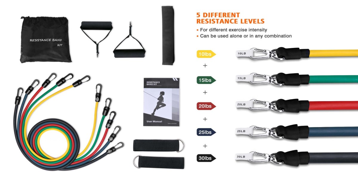 Mpow 12-piece Resistance Band Set w/ door anchor & ankle straps for $15