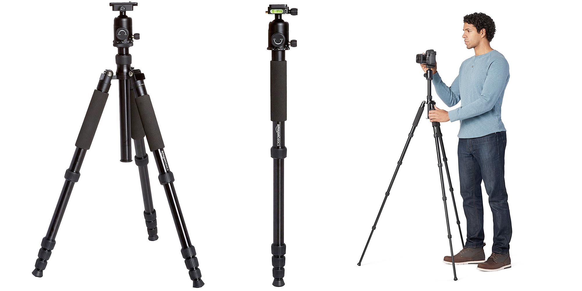 This AmazonBasics tripod is also a monopod for just 35.50 shipped