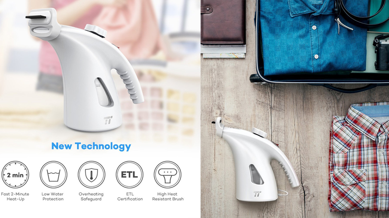 Handheld portable steamer with protective glove for 15 Prime shipped