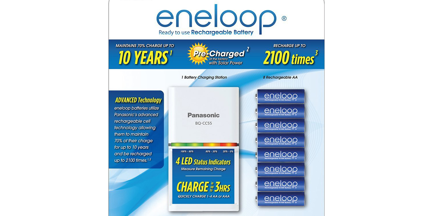 Today only, grab Panasonic's eneloop 12 rechargeable battery kit for
