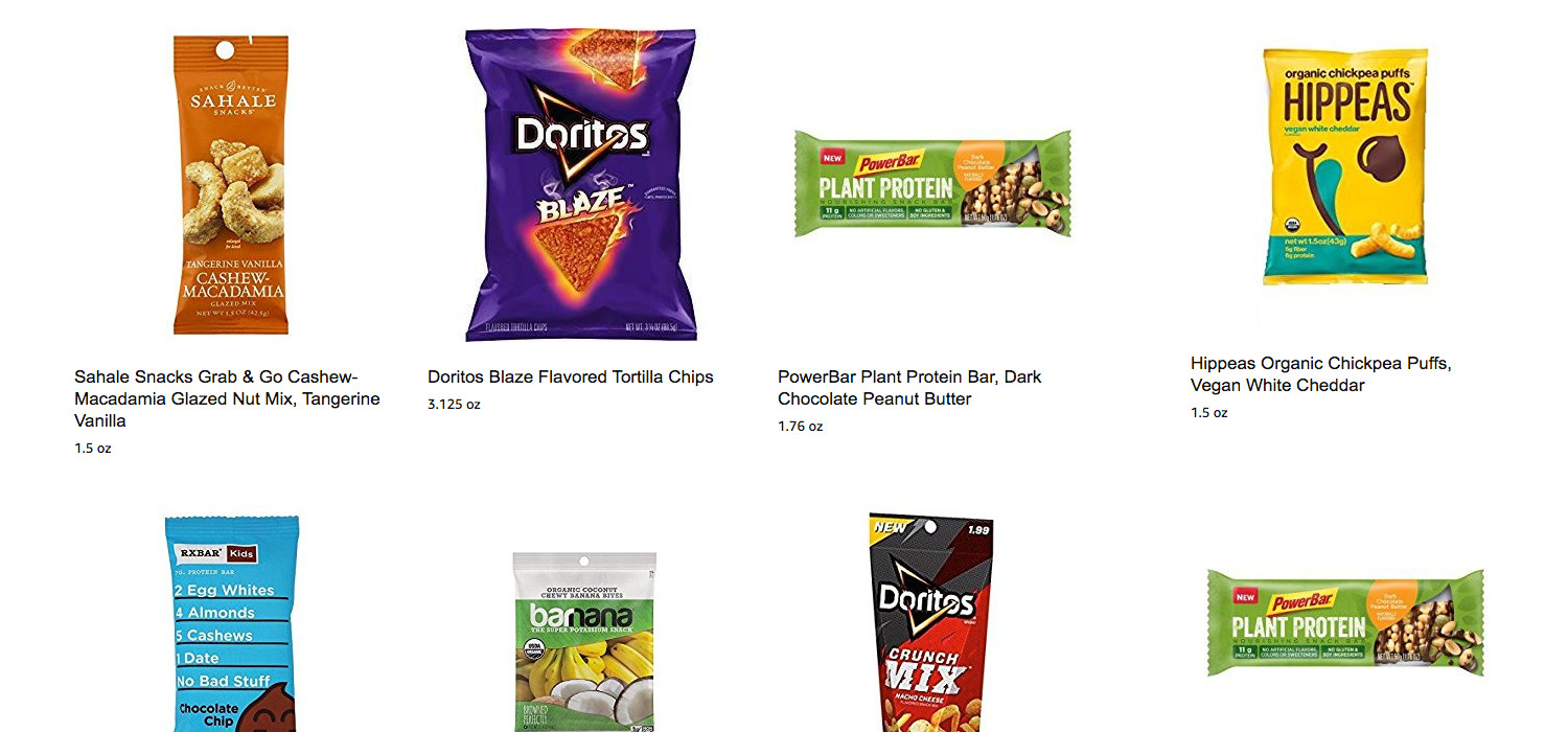 Snack Sample Box + 10 Amazon credit for 10 shipped Doritos, RXBAR