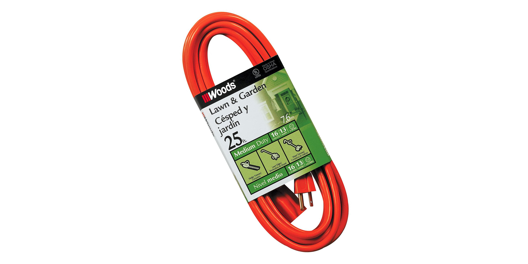 Add range to electric tools w/ a 25-foot Woods Extension Cord: $7 (Reg