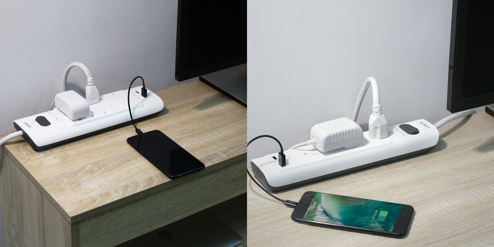 Add Aukey S Dual Usb Port Surge Protectors To Your Nightstand Or