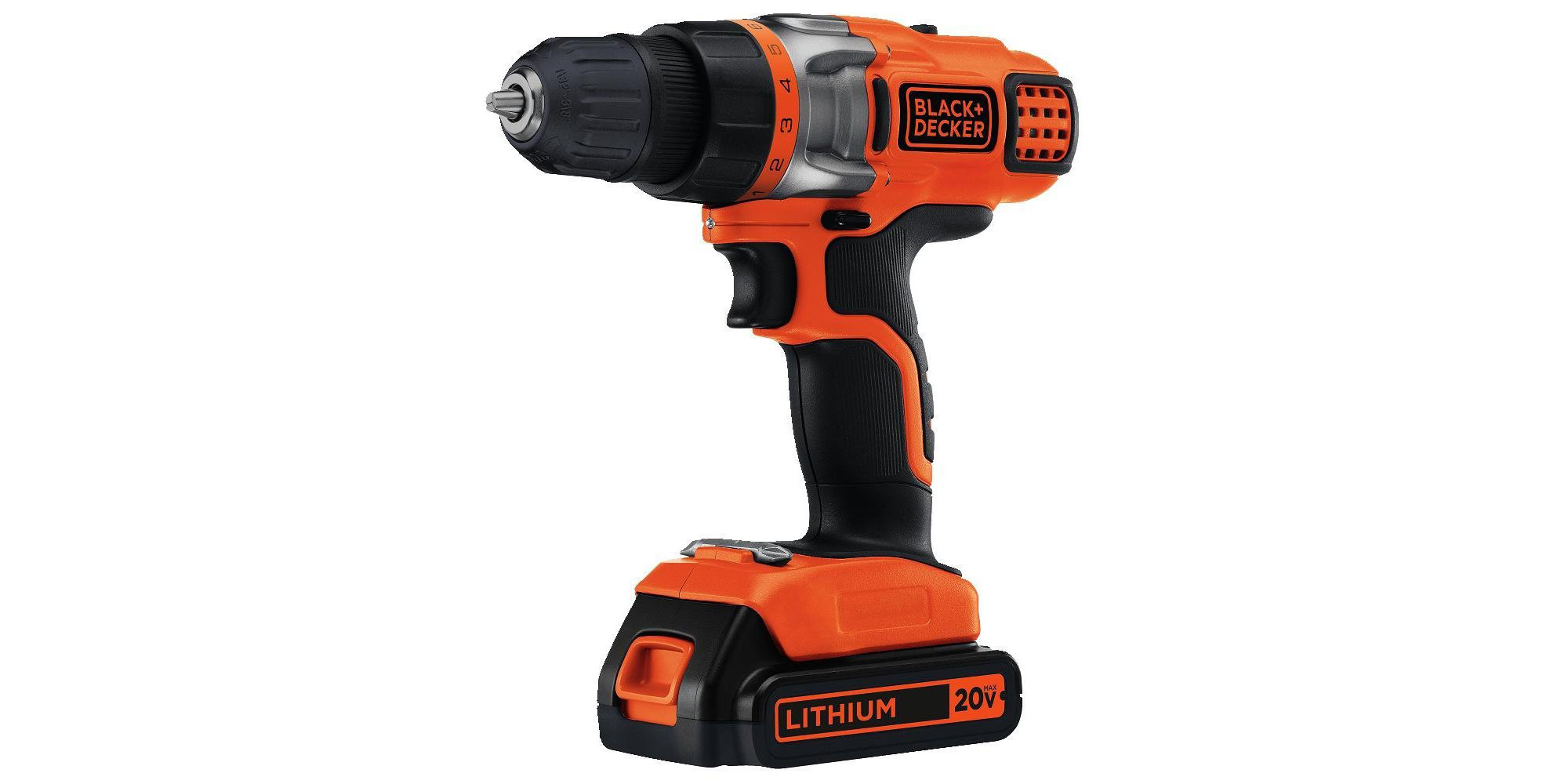 BLACK+DECKER 20V MAX Cordless Drill Driver with Battery and Charger, LED  Work Light (LDX220C)
