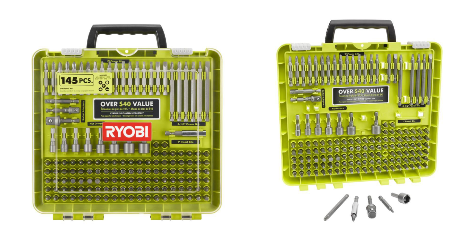 Ryobi's 145piece Driving Kit is a great addition to your tool set at