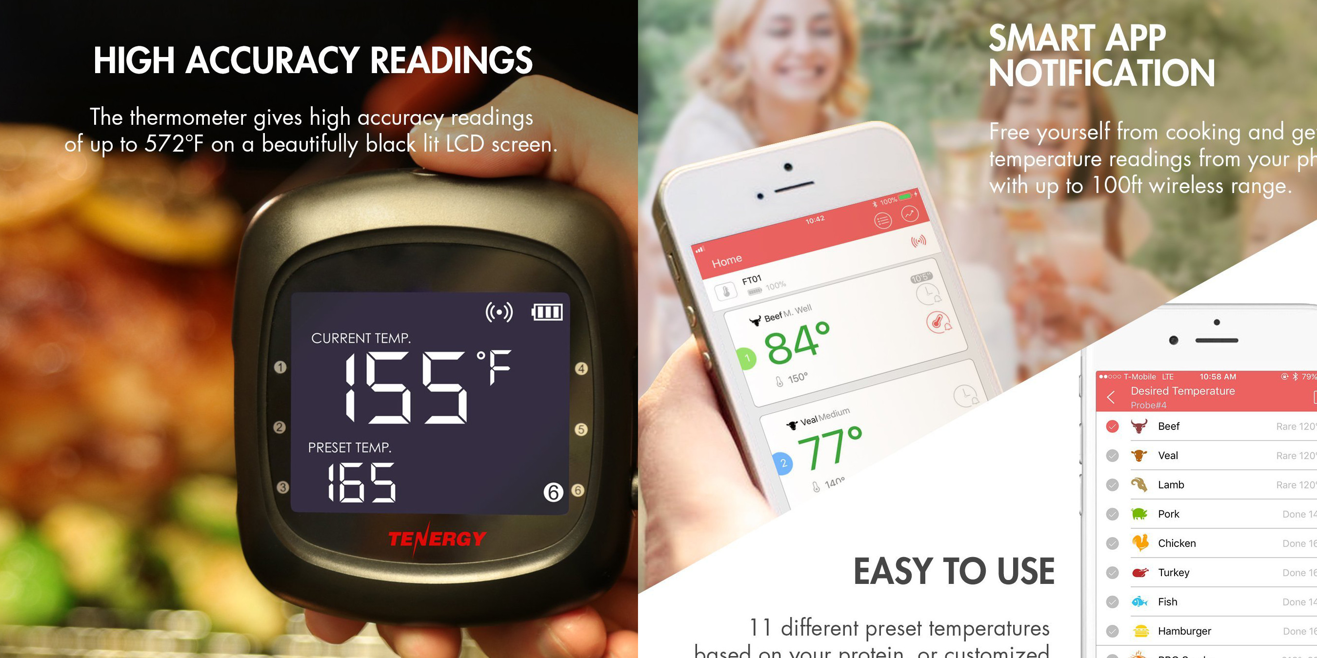 Tenergy Solis iOS/Android Smart BBQ Thermometer now 40 for today only