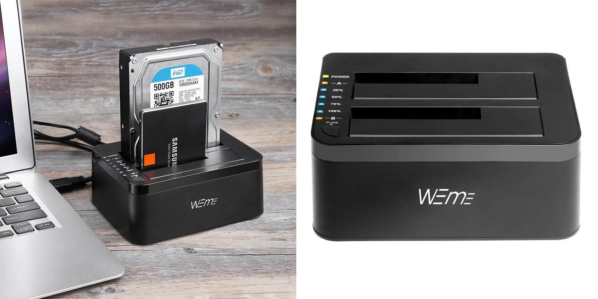 Read two hard drives externally w/ this dual SATA to USB3.0 adapter