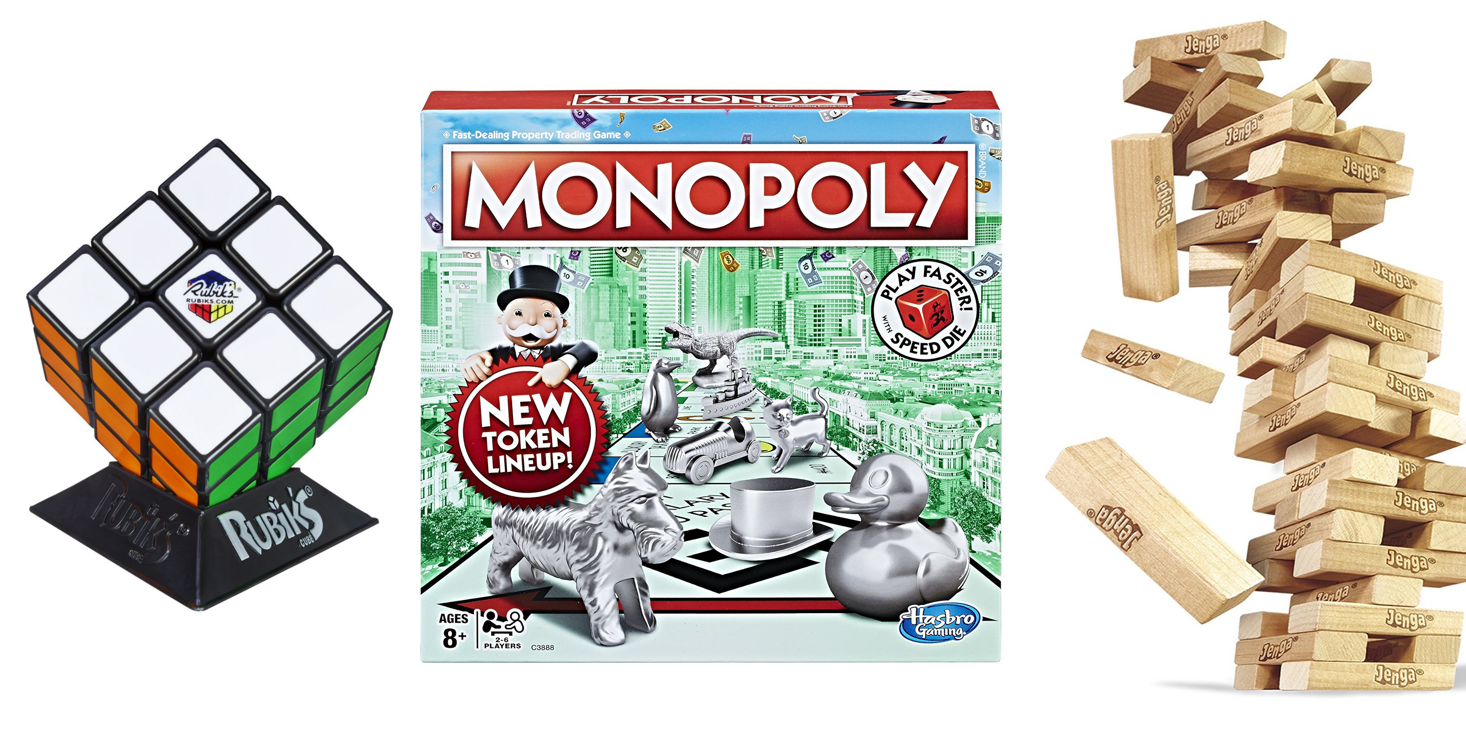 Prime Day Board Games/Kids' Toys from 5 Jenga, Monopoly, Rubik's Cube