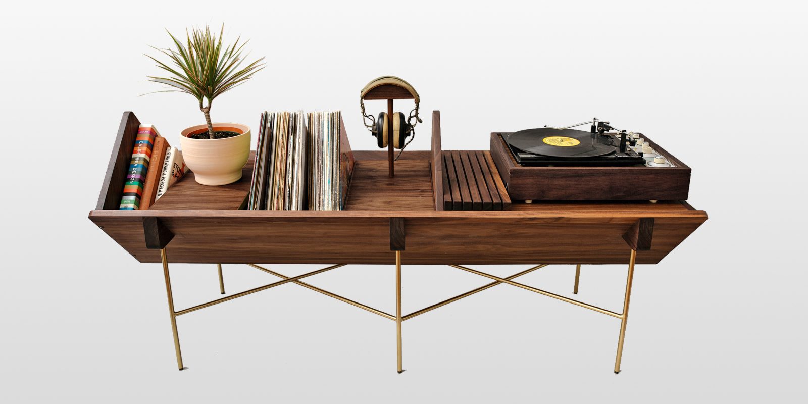 This Detroit Made Credenza Is The Mid Century Modern Vinyl Setup