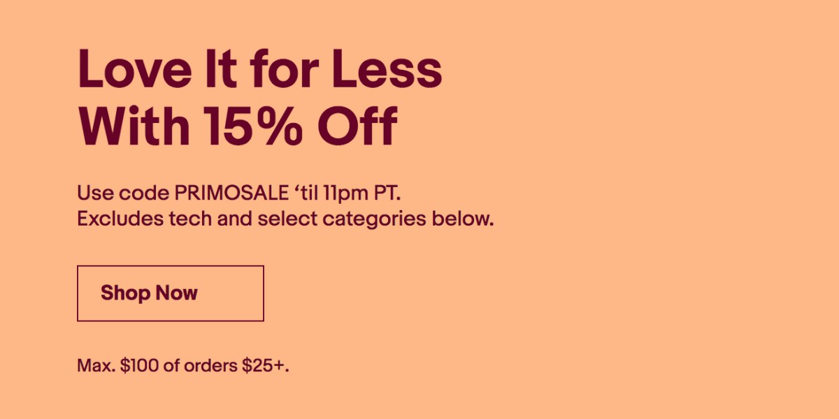 eBay takes 15 off sitewide, today only with this promo code