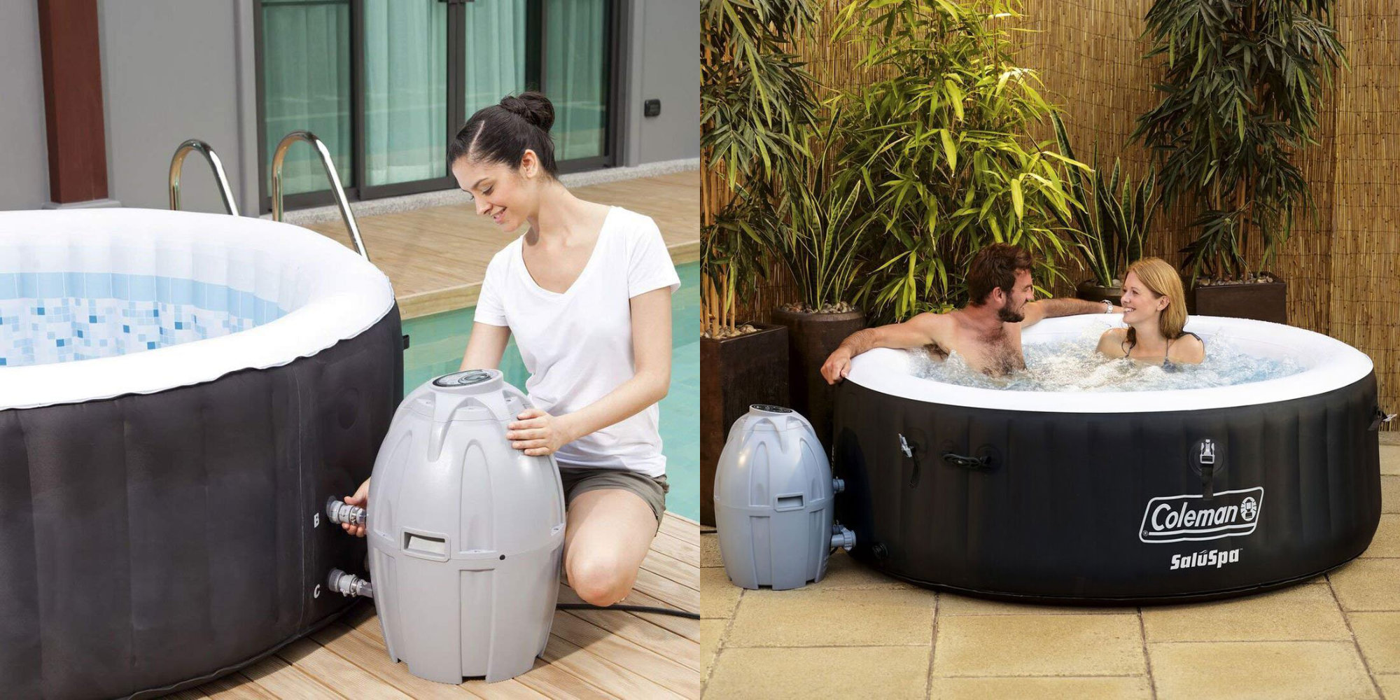 Relax after a long day in Coleman's SaluSpa 4Person Hot Tub for 260