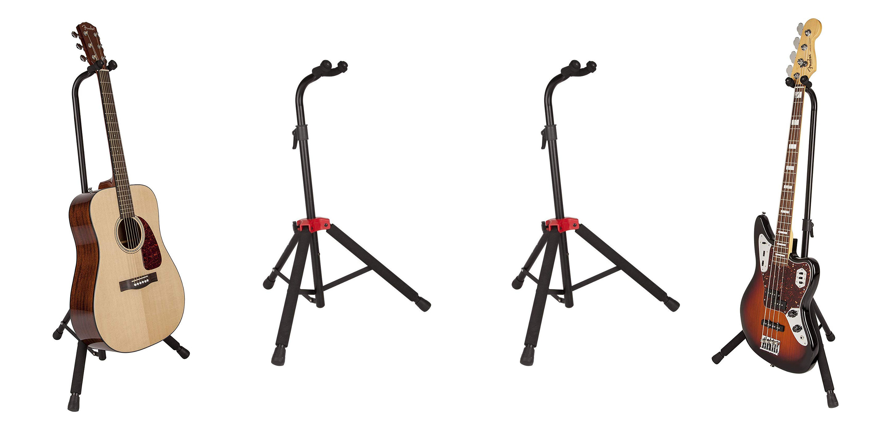 Showcase your instruments on the Fender Deluxe Hanging Guitar Stand 2