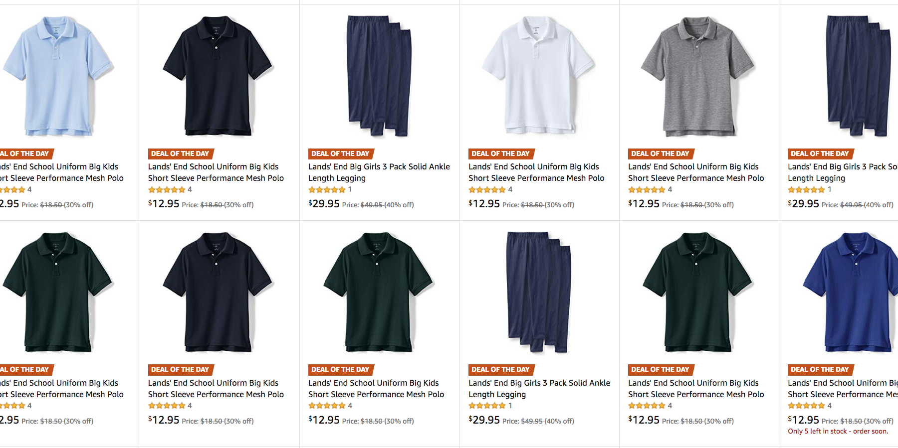 Land's End School Uniform apparel from 13 polos, pants, bags and more