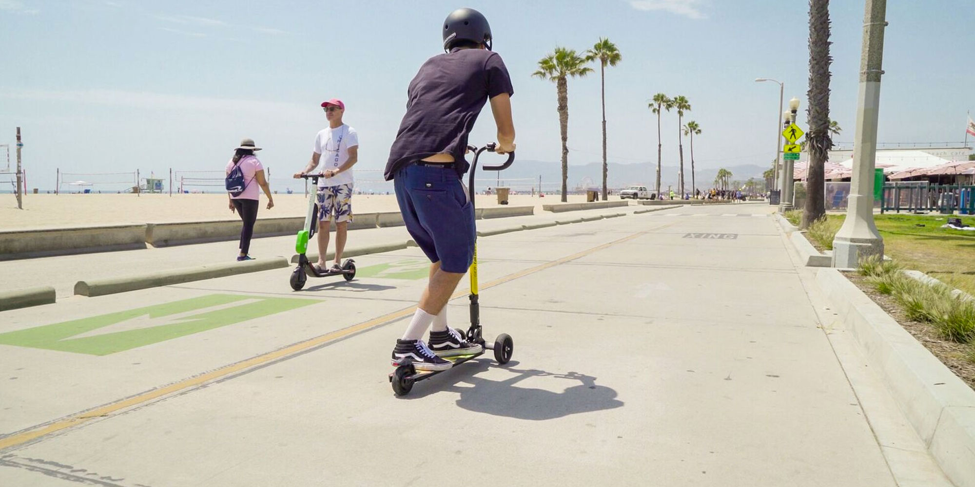 The SWAGTRON Cali Drift marries skateboards and scooters w a 250W