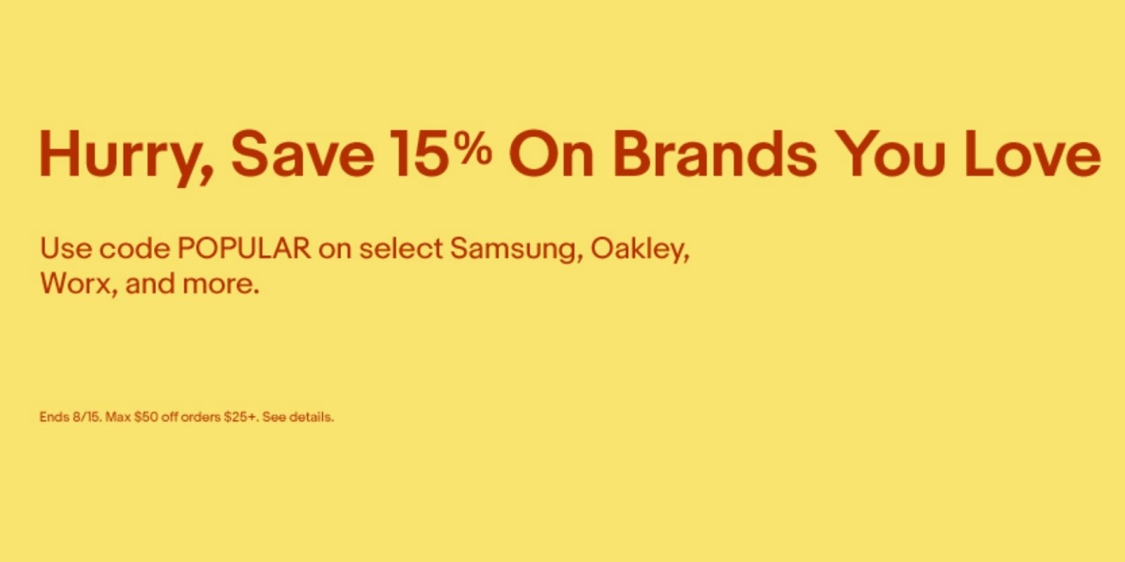 eBay's latest promo code takes 15 off Samsung, Oakley, Worx and more