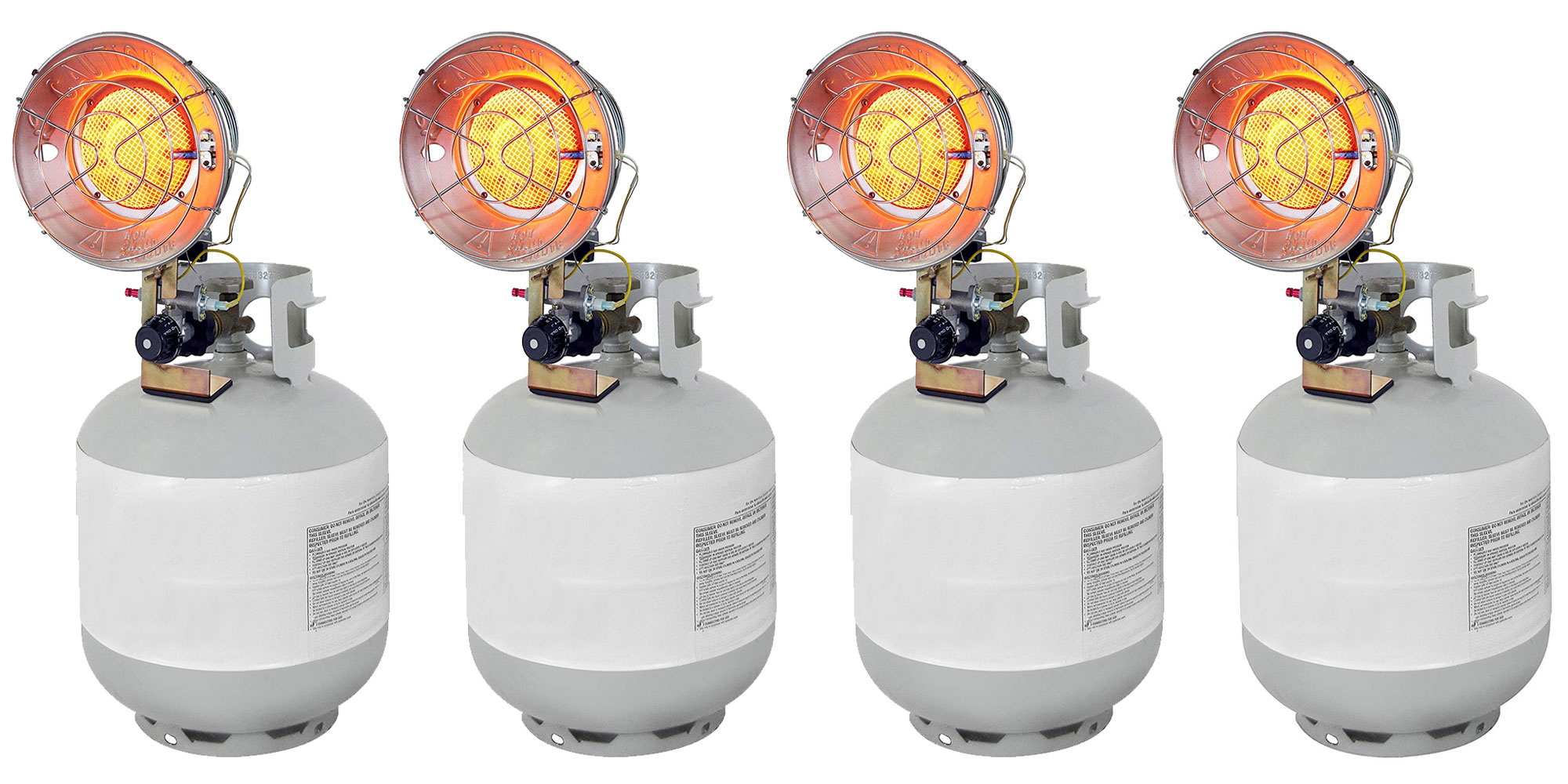 This DynaGlo Propane Tank Top Heater is 15,000BTU to keep you warm for